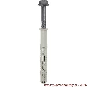 Klimas KPR-FAST-K kozijnplug nylon 12x 80 mm zeskant sleutelwijdte SW 13-Torx TX 40 verzinkt ETA - A40897109 - afbeelding 1