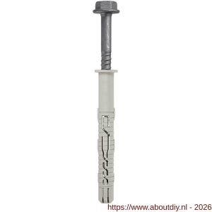 Klimas KPR-FAST-K kozijnplug nylon 14x 80 mm zeskant sleutelwijdte SW 17-Torx TX 50 verzinkt ETA - A40897120 - afbeelding 1
