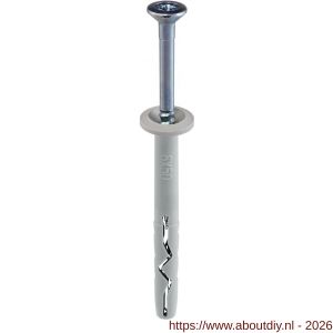Klimas SMNK slagplug nylon 6x40 mm brede kraag Pozidriv PZ 2 verzinkt - A40897170 - afbeelding 2