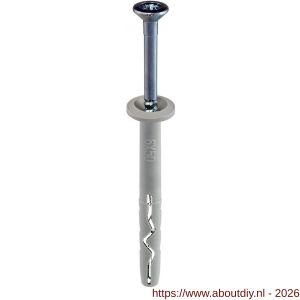 Klimas SMNK slagplug nylon 6x40 mm brede kraag Pozidriv PZ 2 verzinkt - A40897170 - afbeelding 1