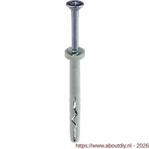 Klimas SMNKC slagplug nylon 5x25 mm cilinderkraag Pozidriv PZ 2 verzinkt - A40897176 - afbeelding 2