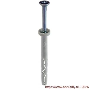Klimas SMNKC slagplug nylon 5x25 mm cilinderkraag Pozidriv PZ 2 verzinkt - A40897176 - afbeelding 1
