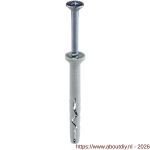 Klimas SMN slagplug nylon 10x140 mm verzonken kraag Pozidriv PZ 3 verzinkt - A40897165 - afbeelding 2