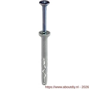 Klimas SMN slagplug nylon 10x140 mm verzonken kraag Pozidriv PZ 3 verzinkt - A40897165 - afbeelding 1