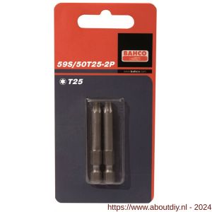 Bahco 59S/50T 2P bit 1/4 inch 50 mm Torx T 15 2 delig - A33001260 - afbeelding 1