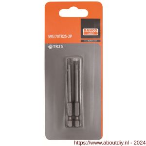 Bahco 59S/70TR 2P bit 1/4 inch 70 mm Torx Tamper TR 15 2 delig - A33001443 - afbeelding 1