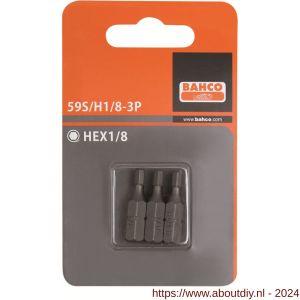 Bahco 59S/H 3P bit 1/4 inch 25 mm HEX 5/16 inch 3 delig - A33000933 - afbeelding 1