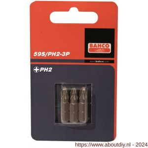Bahco 59S/PH 3P bit 1/4 inch 25 mm Phillips PH 2 3 delig - A33001053 - afbeelding 1