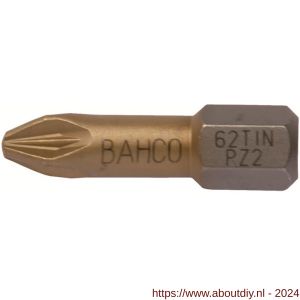Bahco 62TIN/PZ bit 1/4 inch 25 mm Pozidriv PZ 2 tin 10 delig - A33001180 - afbeelding 1