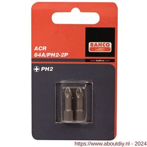 Bahco 64A/PH 2P bit 1/4 inch 25 mm Phillips PH 3 ACR 2 delig - A33001103 - afbeelding 1
