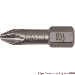 Bahco 65I/PH bit 1/4 inch 25 mm Phillips PH 1 RVS 10 delig - A33001104 - afbeelding 1