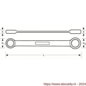 Bahco 4M platte ringsleutel 16-17 mm - A33004997 - afbeelding 2