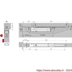 Dormakaba ITS 96 inbouw deurdranger EN 2-4 standaard as zonder glijarm - A10180123 - afbeelding 1
