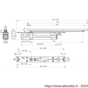 Dormakaba ITS 96 inbouw deurdranger EN 2-4 standaard as zonder glijarm - A10180123 - afbeelding 2