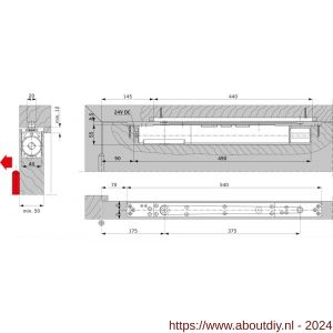 Dormakaba ITS 96 FL inbouw vrijloopdeurdranger EN 3-6 voor HOOFDarm - A10180124 - afbeelding 1
