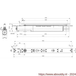 Dormakaba ITS 96 FL inbouw vrijloopdeurdranger EN 3-6 voor HOOFDarm - A10180124 - afbeelding 2