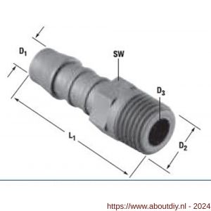Norma slangverbinder koppeling Normaplast GES 4 M8x1 inch - A11551730 - afbeelding 1