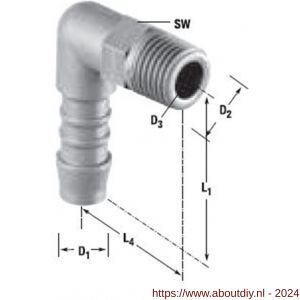 Norma slangverbinder koppeling Normaplast WES 10 M14x1.1/2 inch - A11551827 - afbeelding 1