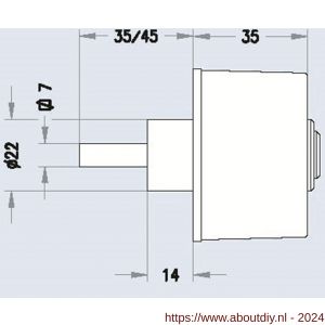 Evva meubelslot 3-punts 3KS keersleutel verschillend sluitend messing vernikkeld 664 - A22102604 - afbeelding 1