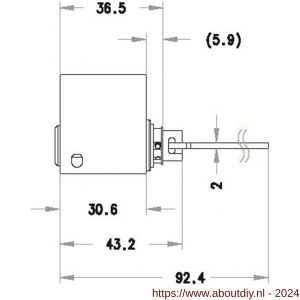 Evva buitenzijde Zweedse cilinder 3KS 35x20 mm keersleutel verschillend sluitend messing vernikkeld - A22100544 - afbeelding 2