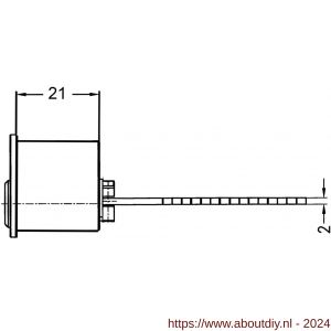 Evva buitencilinder SKG** EPS diameter 28 mm stiftsleutel conventioneel verschillend sluitend messing vernikkeld - A22101453 - afbeelding 2