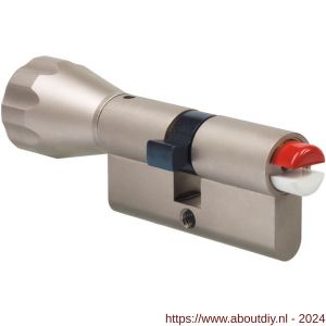 Evva sleuf-rood-witsleutel Flex knopcilinder 31/K31=62 mm - A22100518 - afbeelding 1