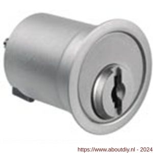 Evva MCS keersleutel nieuw zilver meubelcilinder 31 mm lang diameter 25 mm plan messing vernikkeld - A22100651 - afbeelding 1