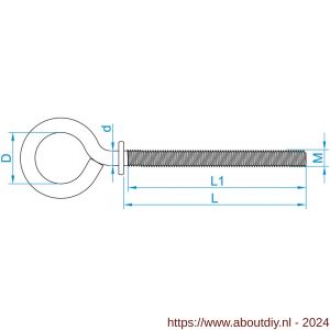GebuVolco 012 schroefoog metrisch met borst M5x50 mm ijzer gegalvaniseerd - A50001507 - afbeelding 2