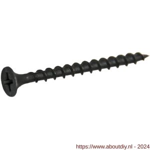 QZ 832 snelbouwschroef grove draad type C trompetkop deeldraad 4.2x75/50 mm Phillips PH 2 staal gehard gefosfateerd zwart - A50000239 - afbeelding 1