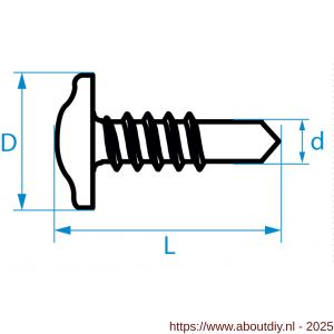 QZ 840 zelfborende schroef laagbolkop met flens 3.5x13 mm Phillips PH 2 staal gehard verzinkt - A50000169 - afbeelding 2