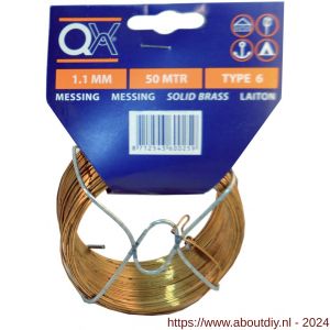 QX 883 draad nummer 6 50 m x 1.1 mm messing - A50002121 - afbeelding 1