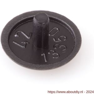 Homefix afdekkapje kunststof voor schroef Pozidriv PZ 2 13 mm zwart blister 20 stuks - A51400013 - afbeelding 1