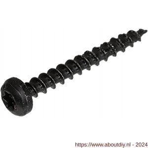 Blackline spaanplaatschroef HCP zwart cilinderkop CK Torx TX 20 4.0x16 mm blister 25 stuks - A51405449 - afbeelding 1