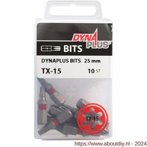 Dynaplus schroefbit 25 mm Torx TX 15 rood blister 10 stuks - A51407076 - afbeelding 2