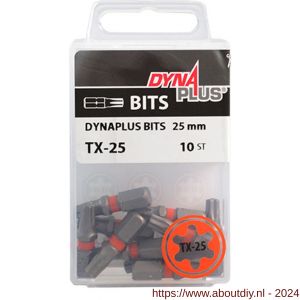 Dynaplus schroefbit 25 mm Torx TX 25 oranje blister 10 stuks - A51407078 - afbeelding 2