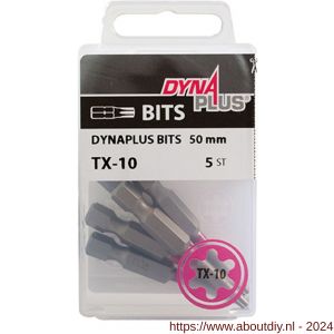 Dynaplus schroefbit 50 mm Torx TX 10 roze blister 5 stuks - A51407081 - afbeelding 2