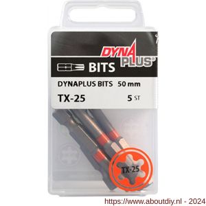 Dynaplus schroefbit 50 mm Torx TX 25 oranje blister 5 stuks - A51407084 - afbeelding 2