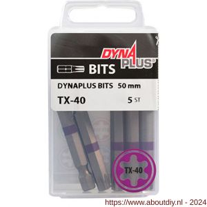 Dynaplus schroefbit 50 mm Torx TX 40 paars blister 5 stuks - A51407086 - afbeelding 2