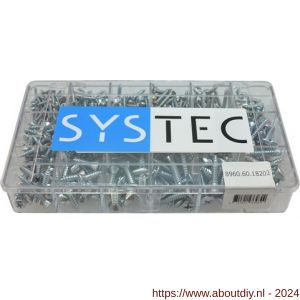 Systec assortimentsdoos 18-vaks plaatschroef staal verzinkt VZ DIN 7983 - A51400058 - afbeelding 1