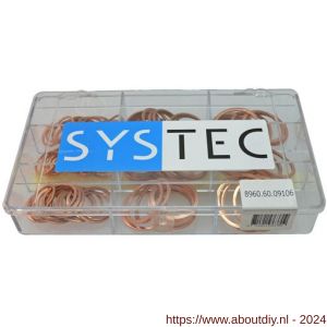 Systec assortimentsdoos 9-vaks afdichtring roodkoper DIN 7603A - A51400063 - afbeelding 1