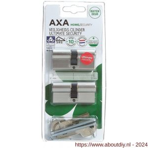 AXA dubbele veiligheidscilinder set 2 stuks gelijksluitend Ultimate Security 30-30 - A21600051 - afbeelding 2