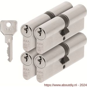 AXA dubbele veiligheidscilinder set 4 stuks gelijksluitend Security verlengd 45-45 - A21600064 - afbeelding 1