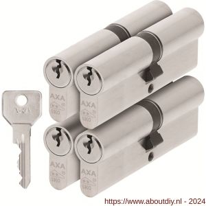 AXA dubbele veiligheidscilinder set 4 stuks gelijksluitend Security verlengd 45-50 - A21600065 - afbeelding 1