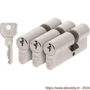 AXA dubbele veiligheidscilinder set 3 stuks gelijksluitend Security verlengd 30-45 - A21600054 - afbeelding 1