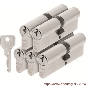 AXA dubbele veiligheidscilinder set 5 stuks gelijksluitend Security verlengd 45-50 - A21600068 - afbeelding 1