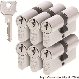AXA dubbele veiligheidscilinder set 6 stuks gelijksluitend Security 30-30 - A21600069 - afbeelding 1