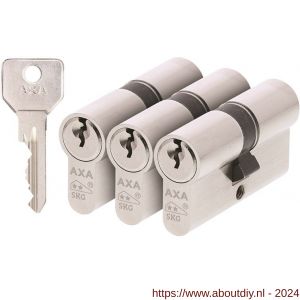 AXA dubbele veiligheidscilinder set 3 stuks gelijksluitend Security 30-30 - A21600052 - afbeelding 1
