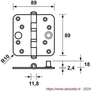 AXA veiligheidsscharnier nylonlager - A21600238 - afbeelding 2