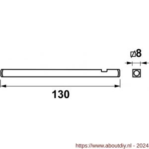 AXA set krukstiften 130x8 set 10 stuks verlengd - A21600622 - afbeelding 2