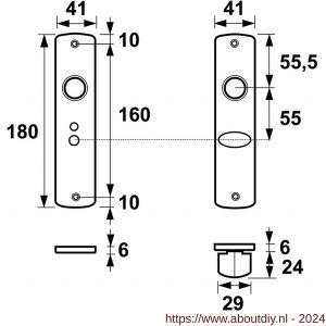 AXA Curve toiletdeurschilden TL 55-8 - A21600726 - afbeelding 2